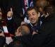 Nicolas Sarkozy heureux lors du match entre le PSG et Lyon le 16 décembre 2012 au Parc des Princes (victoire 1-0 du PSG) à Paris