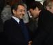 Nicolas Sarkozy et Leonardo lors du match entre le PSG et Lyon le 16 décembre 2012 au Parc des Princes (victoire 1-0 du PSG) à Paris