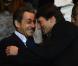 Nicolas Sarkozy et Leonardo lors du match entre le PSG et Lyon le 16 décembre 2012 au Parc des Princes (victoire 1-0 du PSG) à Paris