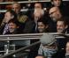 Leonardo, Nasser El-Khelaifi et Nicolas Sarkozy lors du match entre le PSG et Lyon le 16 décembre 2012 au Parc des Princes (victoire 1-0 du PSG) à Paris