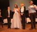 Marine Lorphelin, Miss France 2013, de retour dans sa ville natale, Charnay-les-Macon en Bourgogne, aux côtés de ses parents Philippe et Sandrine, le 19 décembre 2012