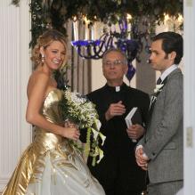 Serena et Dan, le mariage ? Blake Lively et Penn Badgley sur le tournage de la dernière saison de Gossip Girl à New York, le 16 octobre 2012