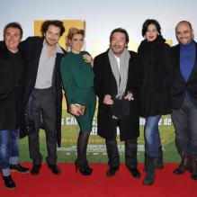 Helena Noguerra, Vahina Giocante, Edouard Baer, Fabien Onteniente, Lucien Jean-Baptiste et Jérôme Commandeur lors de l'avant-première du film Turf à Paris le 21 janvier 2013