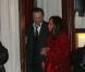 Vincent Pérez et Karine Silla lors de l'anniversaire de Nicolas Sarkozy le 28 janvier 2013 au restaurant Giulio Rebellato à Paris
