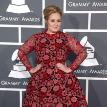 Adele à la 55e cérémonie des Grammy Awards à Los Angeles le 10 février 2013.