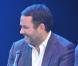 Nicolas Canteloup, Julie Leclerc, Bruce Toussaint et Laurent Cabrol sur la scène de Bobino pour la grande soirée humoristique "Europe 1 fait Bobino", le 18 février 2013