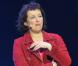 Anne Roumanoff sur la scène de Bobino pour la grande soirée humoristique "Europe 1 fait Bobino", le 18 février 2013