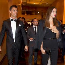 Cristiano Ronaldo et sa belle Irina Shayk lors de la cérémonie du Ballon d'Or au Kongresshaus de Zurich le 7 janvier 2013