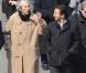 Jean Rochefort et Edouard Baer - Obsèques de l'écrivain et éditeur Jean-Marc Roberts au cimetière Montmartre à Paris le 29 mars 2013.
