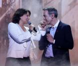  Exclusif - Carole Rousseau et Alain Chamfort lors de l'enregistrement au Théâtre Marigny de l'émission Toute la télé chante pour le Sidaction à Paris le 21 mars 2013, qui sera diffusée sur France 2 le 6 avril 2013. 