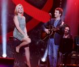  Exclusif - Laurence Ferrari et Renan Luce lors de l'enregistrement au Théâtre Marigny de l'émission Toute la télé chante pour le Sidaction à Paris le 21 mars 2013, qui sera diffusée sur France 2 le 6 avril 2013. 