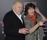 Michel Piccoli et Jane Birkin à la soirée d'hommage à Jacques Demy pour l'exposition consacrée au cinéaste à la Cinémathèque Française, Paris, le 8 avril 2013.