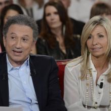 Michel Drucker et Natty <span>- Enregistrement de l'émission "</span>Vivement Dimanche" consacrée à Jean-Paul Belmondo à Paris le 10 avril 2013, diffusion le 14 avril.