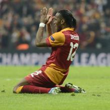 Didier Drogba lors du match entre le Galatasaray d'Istanbul et le Real Madrid à la Turk Telekom Arena le 9 avril 2013