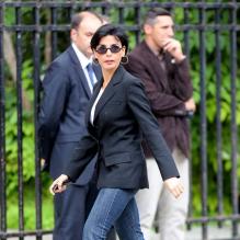 Rachida Dati aux obsèques de Thierry Roland. A Paris, le 21 juin 2012.