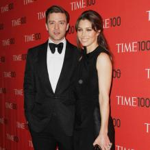 Justin Timberlake et Jessica Biel sur le tapis rouge du gala organisé par le magazine Time à New York, le 23 avril 2013.