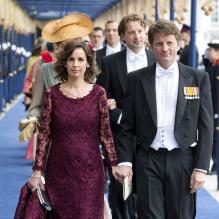 Le prince Pieter Christiaan et la princesse Anita à la prestation de serment solennelle du roi Willem-Alexander des Pays-Bas, le 30 avril 2013 à la Nouvelle Eglise (Nieuwe Kerk) d'Amsterdam.