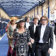 Le prince Bernhard et la princesse Annette à la prestation de serment solennelle du roi Willem-Alexander des Pays-Bas, le 30 avril 2013 à la Nouvelle Eglise (Nieuwe Kerk) d'Amsterdam.