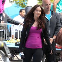 Megan Fox superbe sur le tournage des Tortues Ninja dans le Midtown, New York, le 7 mai 2013.