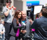 Megan Fox et Will Arnett sur le tournage des Tortues Ninja dans le Midtown, New York, le 7 mai 2013.