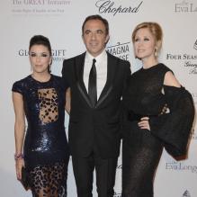 Eva Longoria, Nikos Aliagas et Lara Fabian à la 4eme édition du <em>Global Gift Gala</em> au George-V à Paris, le 13 mai 2013.