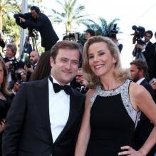 La journaliste Laurence Ferrari et son mari Renaud Capuçon à la montée des marches du film Le Passé, lors du 66e Festival du film de Cannes, le 17 mai 2013.