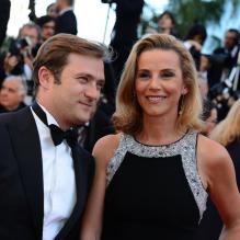 Laurence Ferrari et son époux Renaud Capuçon à la montée des marches du film Le Passé, lors du 66e Festival du film de Cannes, le 17 mai 2013.