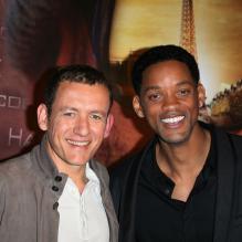 Dany Boon et Will Smith en 2008 lors de la présentation de Hancock à Paris