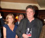 Claire Chazal et l'écrivain François Guérif à la soirée du Prix des Editeurs 2013 au café-restaurant littéraire "Les Editeurs" à Saint-Germain-des-près à Paris, le 18 juin 2013.