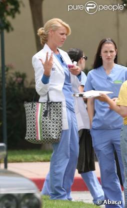 Katherine Heigl  sur le tournage de Grey's Anatomy