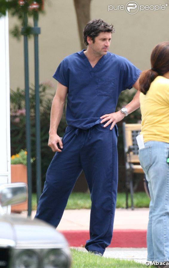 Patrick Dempsey sur le tournage de Grey's Anatomy