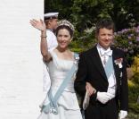 Princesse Mary du Danemark et Frederick du Danemark au mariage de Joachim du Danemark en Mai 2008