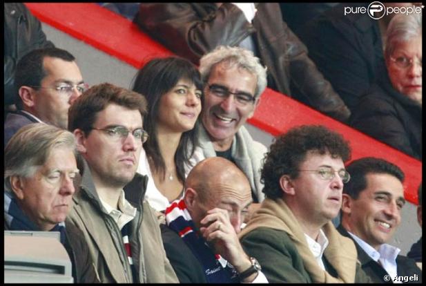 Estelle Denis et Raymond Domenech au Parc des Princes, le 14/09/08