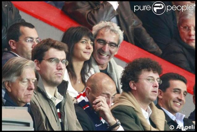 Estelle Denis et Raymond Domenech au Parc des Princes, le 14/09/08