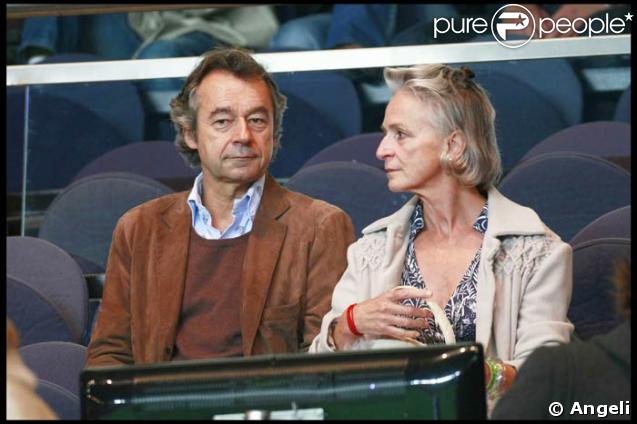 Michel Denisot et son épouse au Parc des Princes, le 14/09/08