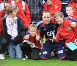 Franck Ribéry et ses petits supporters à Clairefontaine, le 8/10/08