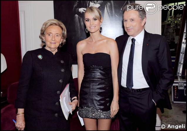 Bernadette Chirac, Laeticia Hallyday et Michel Drucker à l'émission Les stars chantent Edith Piaf pour Plus de Vie, le 13/10/08