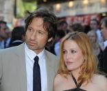 Gillian Anderson et David Duchovny en Juillet 2008 pour l\'avant-premiere de X-Files a Londres