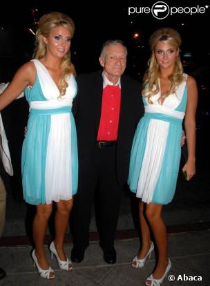 Hugh Hefner et les jumelles Shannon