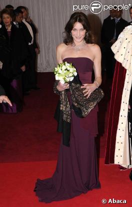 Carla Bruni-Sarkozy à Londres, en mars 2008