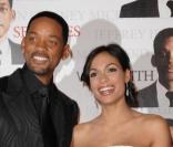 Will Smith et Rosario Dawson lors de l'avant-première de Seven Pounds à Paris