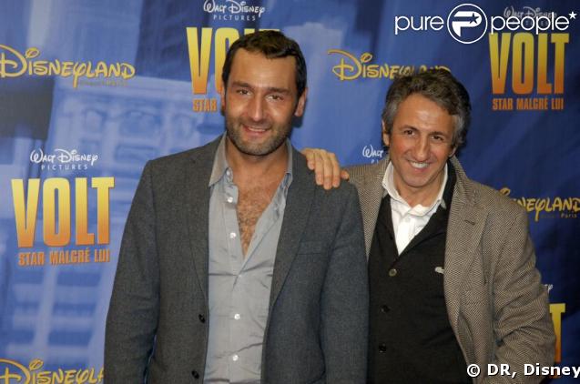 Gilles Lellouche et Richard Anconina à l'avant-première de Volt, star malgré lui, le 17/01/09, à Disneyland Paris