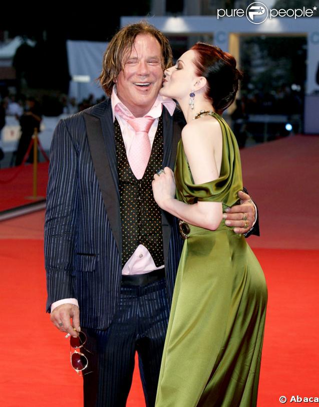 Mickey Rourke et Evan Rachel Wood lors du festival de Venise en 2008 