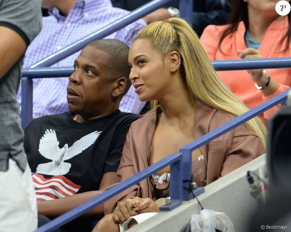 Beyoncé et son mari Jay Z pendant l'US Open 2016 au USTA Billie Jean King National Tennis Center à Flushing Meadow, New York, le 1er Septembre 2016.