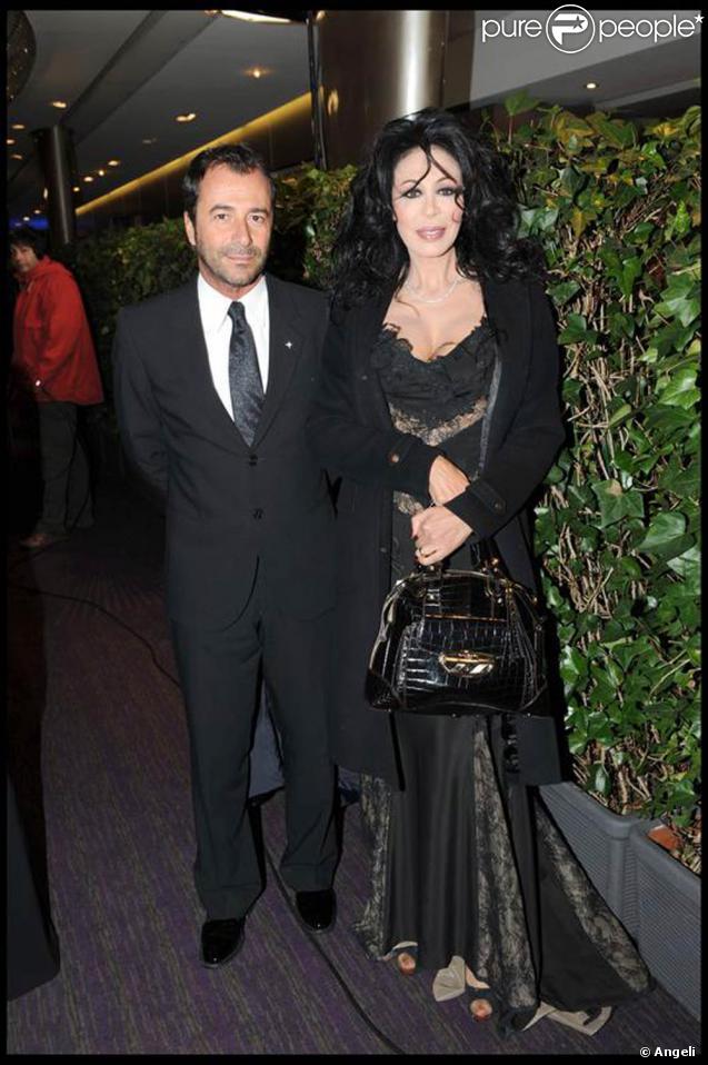 Yamina Benguigui et Bernard Montiel à la soirée des Globes de Cristal. 02/02/09