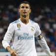 Cristiano Ronaldo. Le Real Madrid remporte le 38ème Trophée Santiago Bernabeu face à la Fiorentina au stade Bernabeu à Madrid, le 23 août 2017.