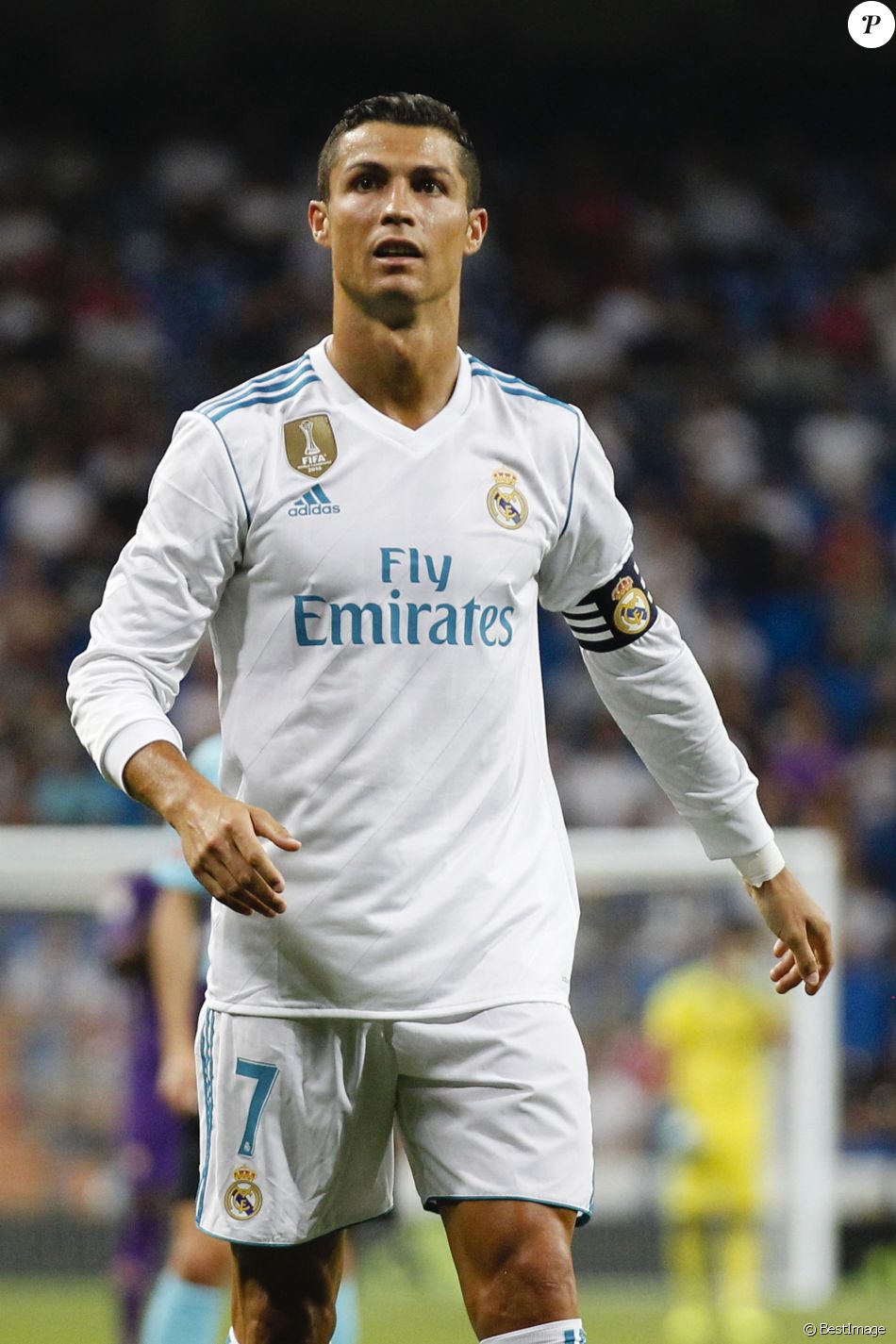 Cristiano Ronaldo. Le Real Madrid remporte le 38ème Trophée Santiago Bernabeu face à la Fiorentina au stade Bernabeu à Madrid, le 23 août 2017.