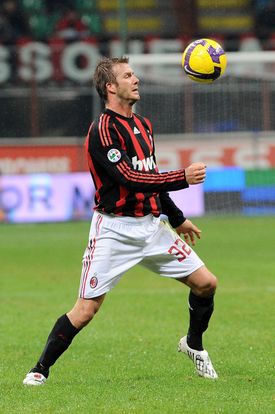 David Beckham lors d'un match de Milan AC contre Reggina le 7 février 2009 