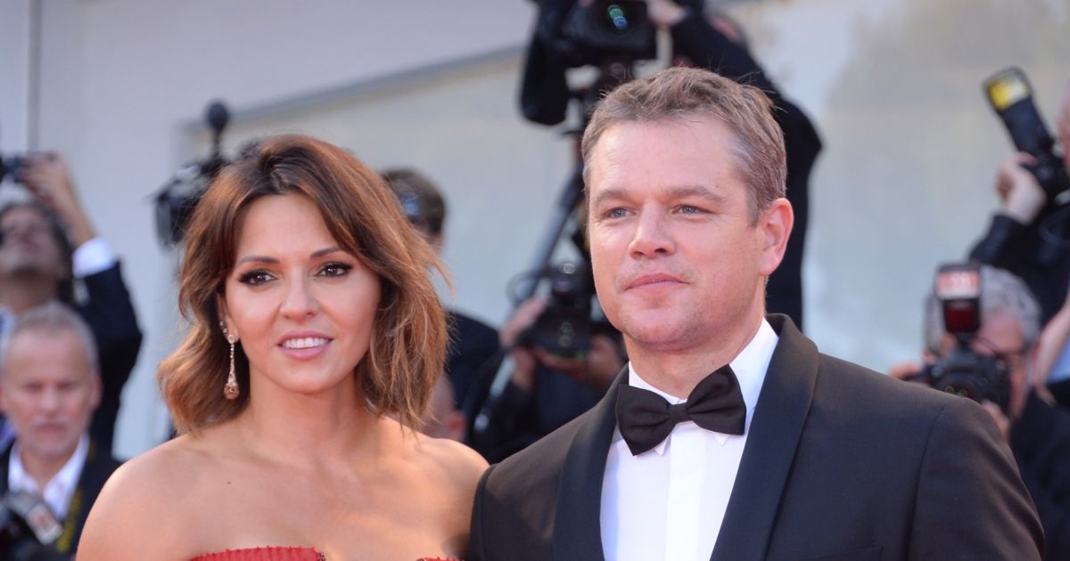 Matt Damon et sa femme Luciana Barroso Première du film Downsizing