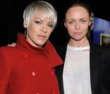 Pink et Stella McCartney lors de la conférence de presse PeTA ce lundi matin à Paris